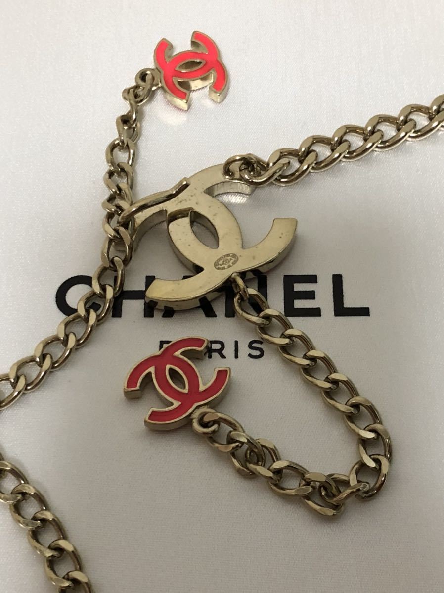 【極美品】シャネル CHANEL チェーンベルト ネックレス バッグチャーム 金属素材 ココマーク ベルト_画像4