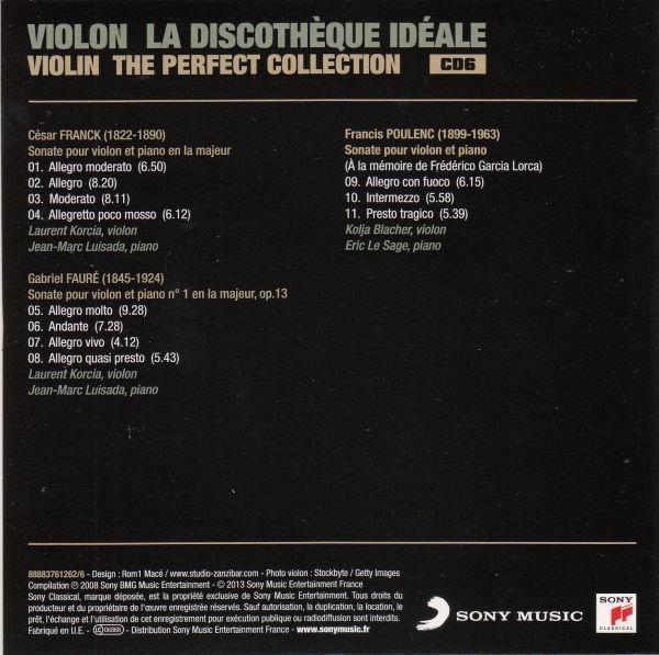 [CD/Sony]フォーレ:ヴァイオリン・ソナタ第1番イ長調Op.13他/L.コルシア(vn)&J-M.ルイサダ(p) 2001他_画像2