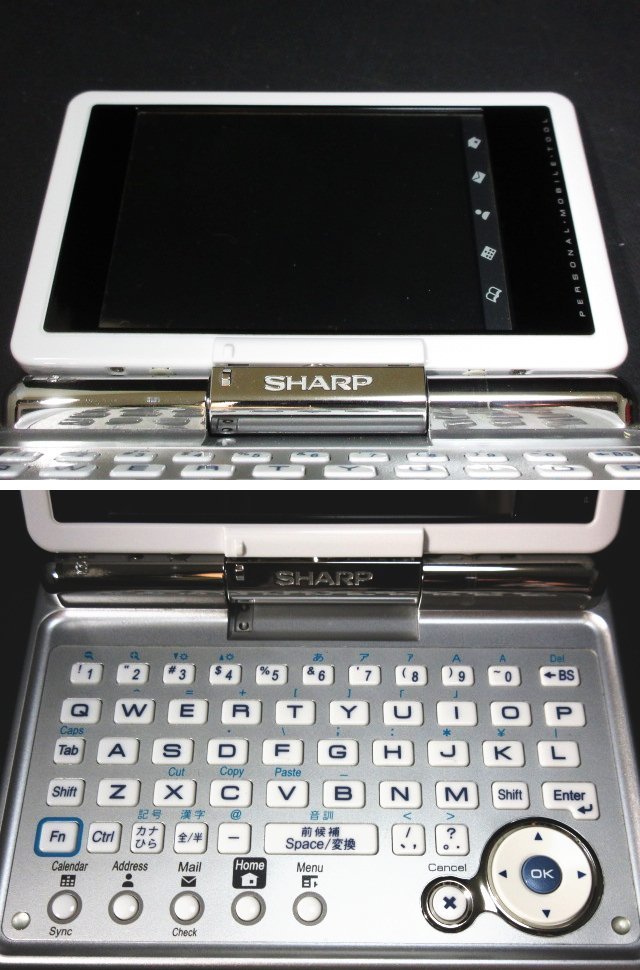 XS160◇シャープ ザウルス パーソナルモバイルツール SL-C3000 180度回転 ケース付 / SHARP Zaurus PDA コンピュータ キーボード / 美品の画像2