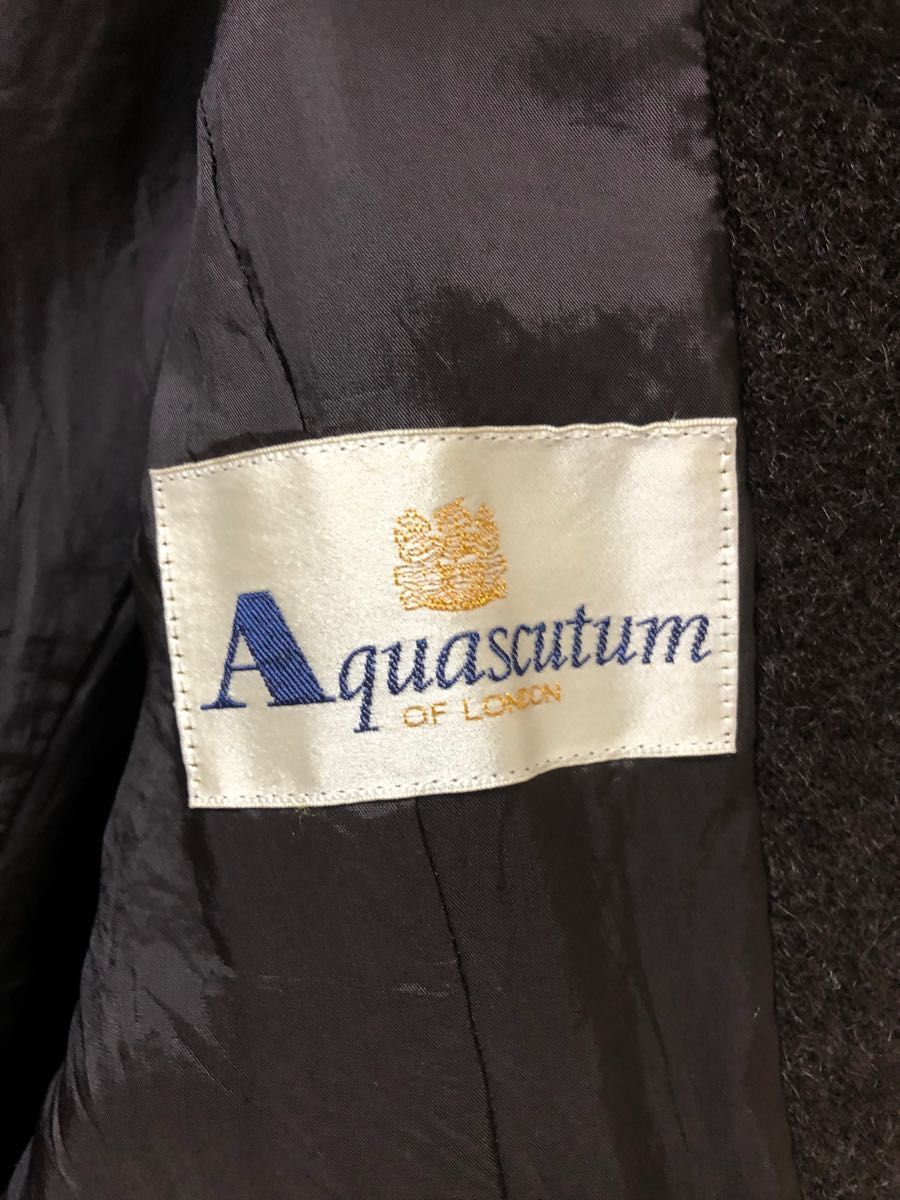 【Aquascutum】アクアスキュータム　ウール混　モヘア　コート　