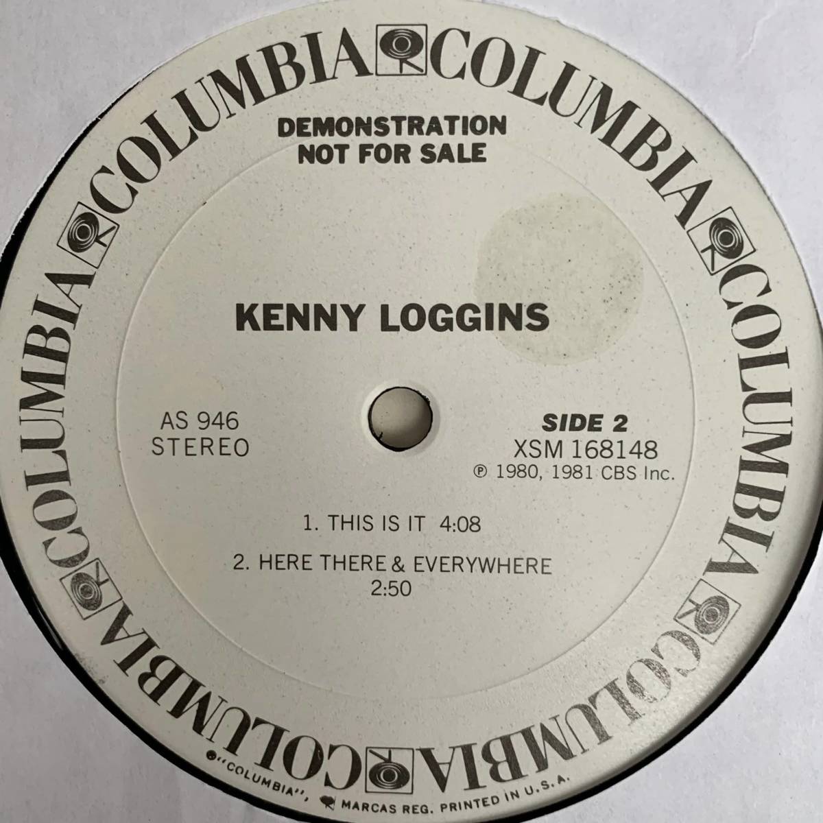 ◆ Kenny Loggins - This Is It ◆12inch US盤promo A.O.Rヒット!!_画像2