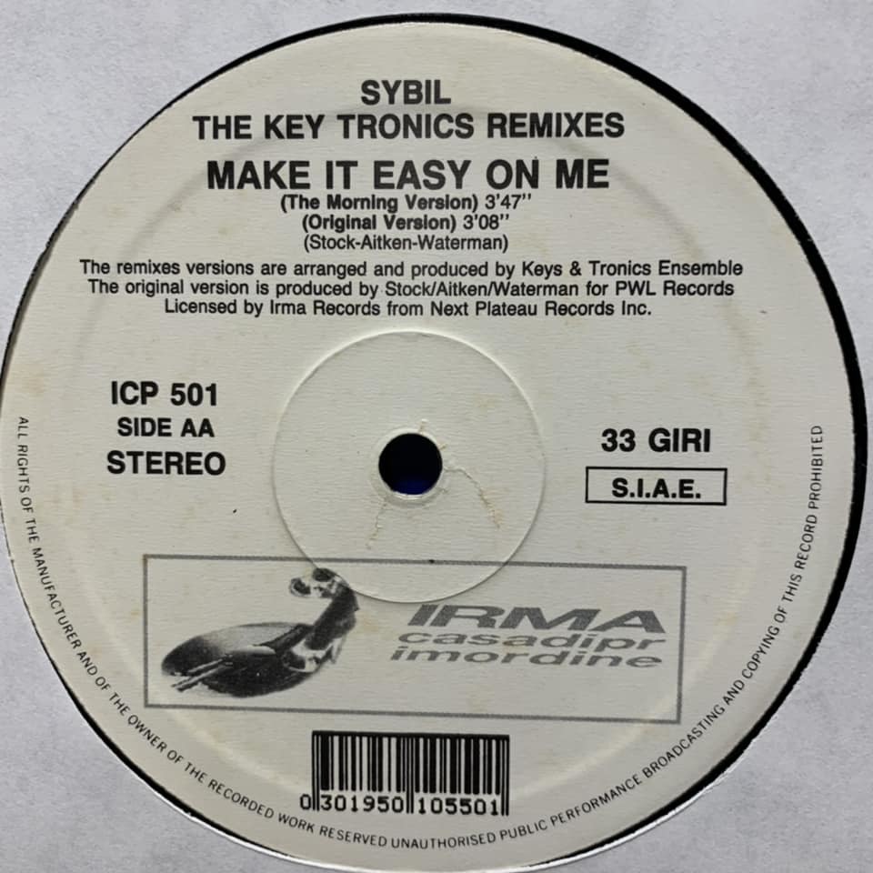 ◆Sybil - Make It Easy On Me (The Morning Remix)◆12inch イタリア盤 DISCOヒット!!_画像3