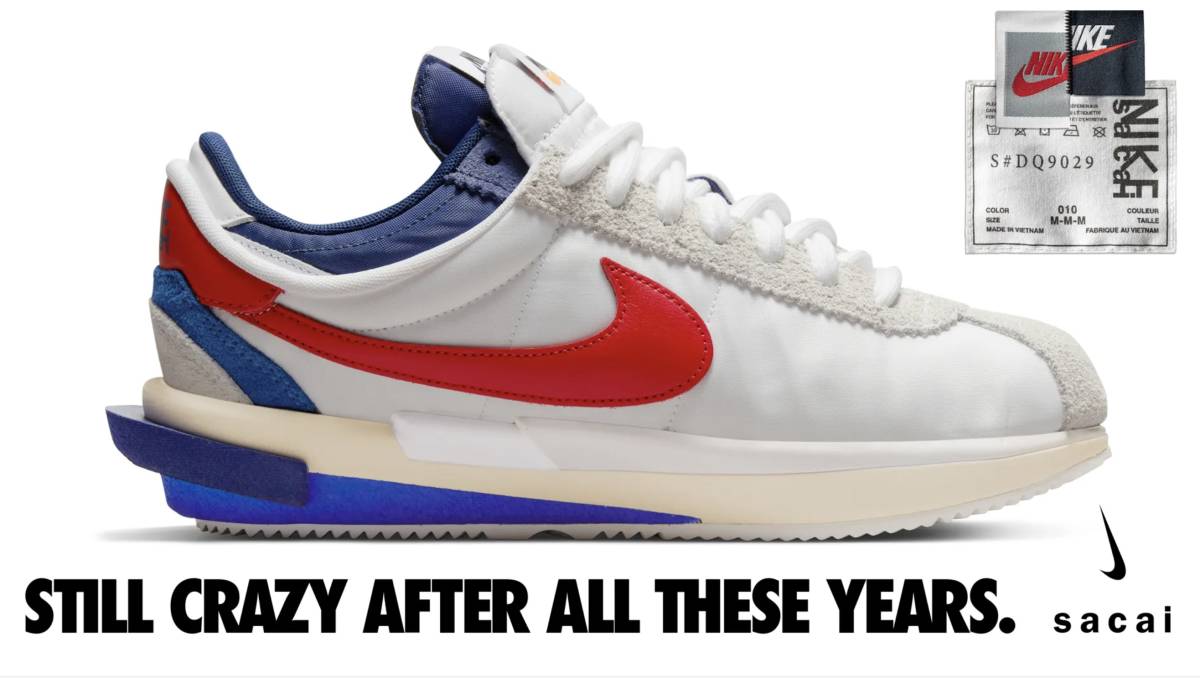 限定 コラボ ( 27cm ) SACAI NIKE ZOOM CORTEZ SP ナイキ ズーム コルテッツ サカイ ホワイト レッド スニーカー 靴 エア AIR SAKAI メンズ