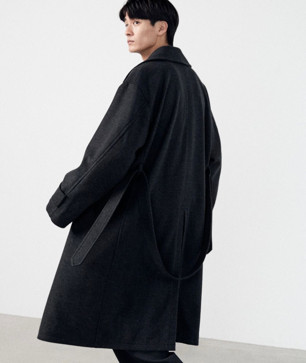 WYM SMOOTH MELANGE WRAP COAT - アウター