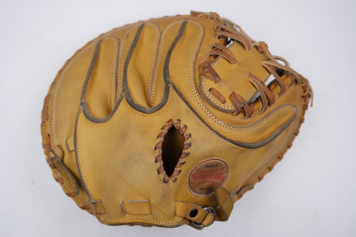 【z18066】未使用・展示品 SPALDING スポルディング ビンテージ 硬式 キャッチャーミット 右投用 グラブ グローブ 野球 格安スタート