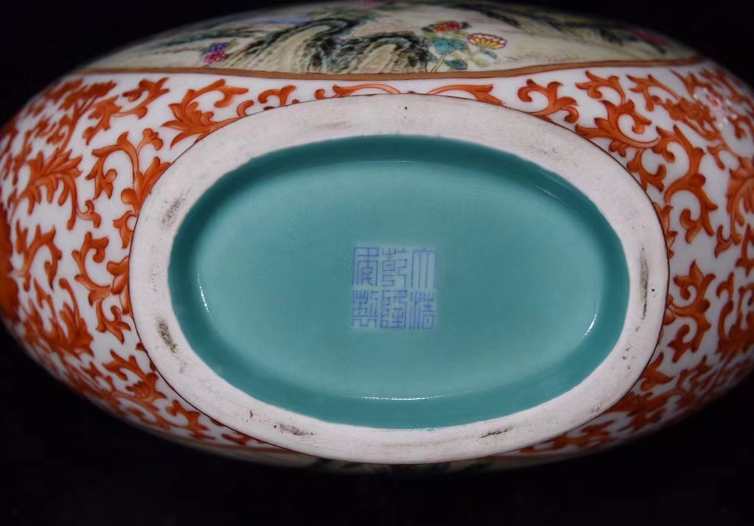 好評豊富な ヤフオク!   中国古美術 粉彩花鳥図瓶 大清乾隆年