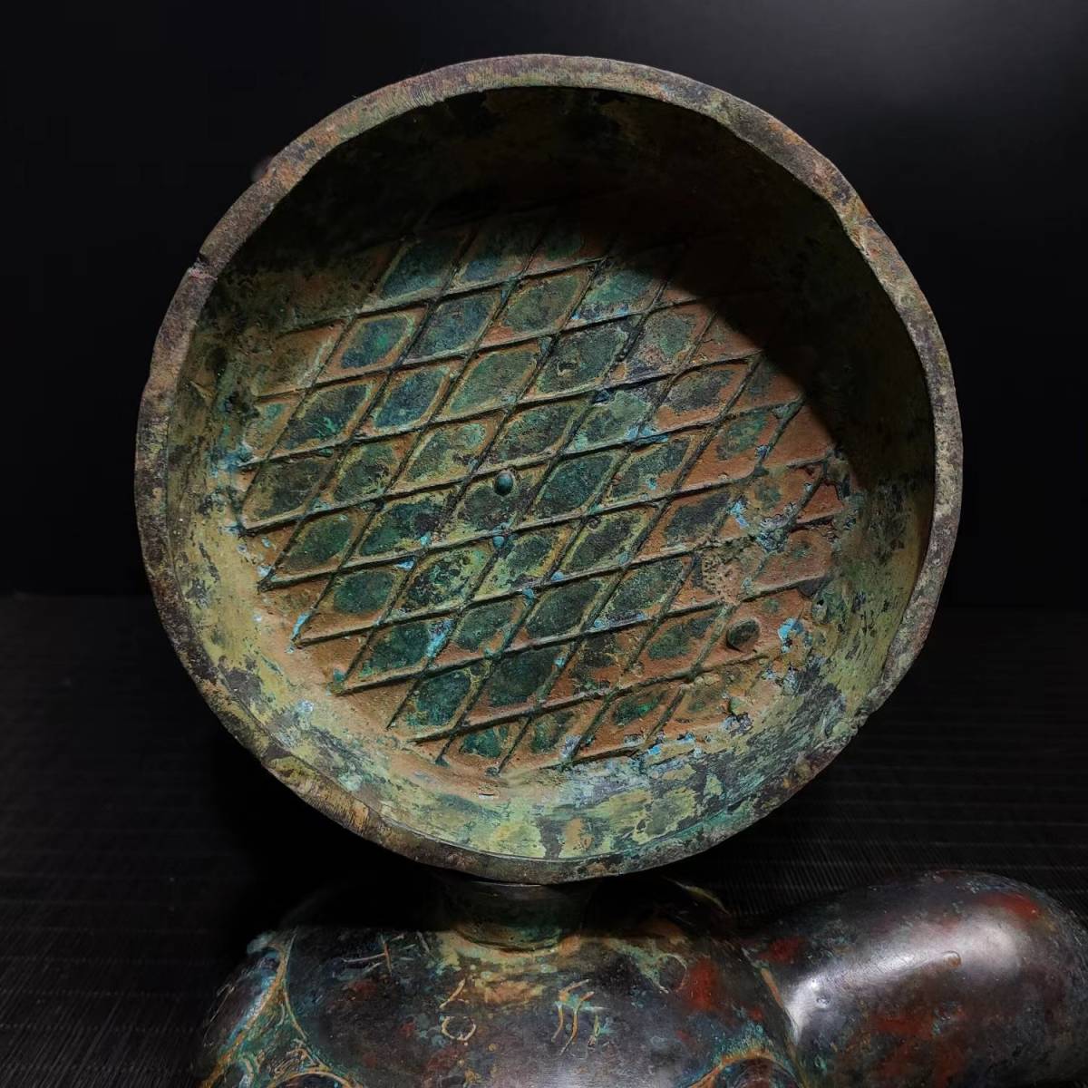 ◆旧蔵◆古美術 中国古玩 西周時期　古銅製　青銅器　銘文鳥嘴壷　置物 擺件　古賞物 時代物 AT17_画像9