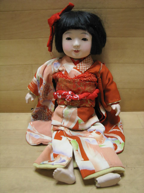 ヤフオク! - 40. 古い 市松人形 日本人形 印有り 女の子 全長約3
