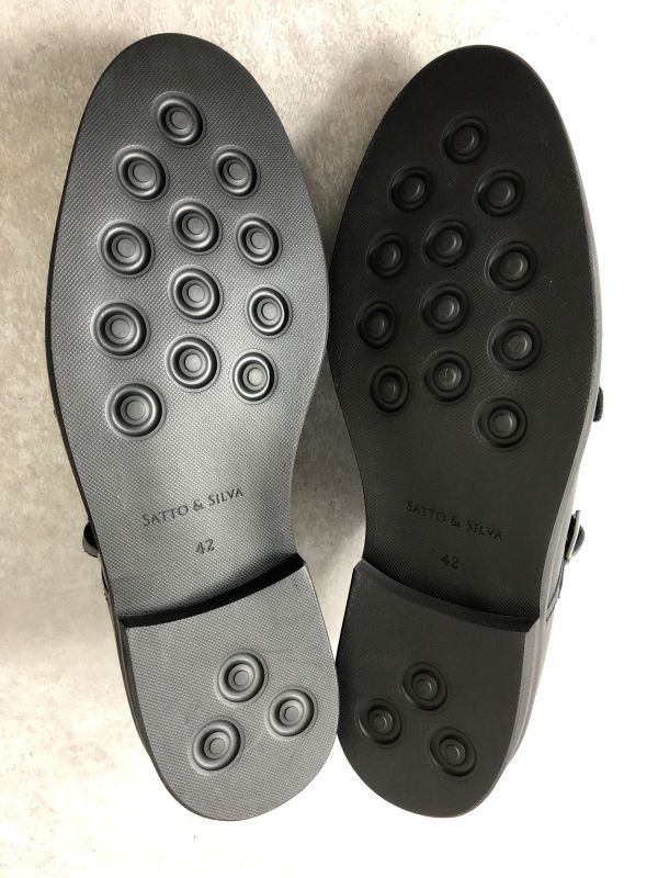 新品・定価3.4万●天候を気にしないシューズ●BEAMS取扱い●SATTO & SILVA●モンクストラップ レザーシューズ 革靴●ブラック_画像10
