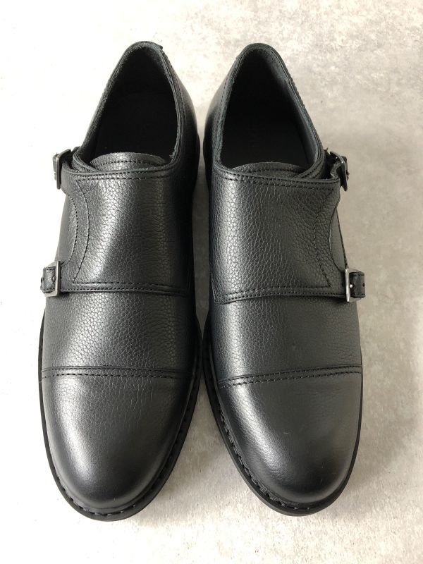 新品・定価3.4万●天候を気にしないシューズ●BEAMS取扱い●SATTO & SILVA●モンクストラップ レザーシューズ 革靴●ブラック_画像4