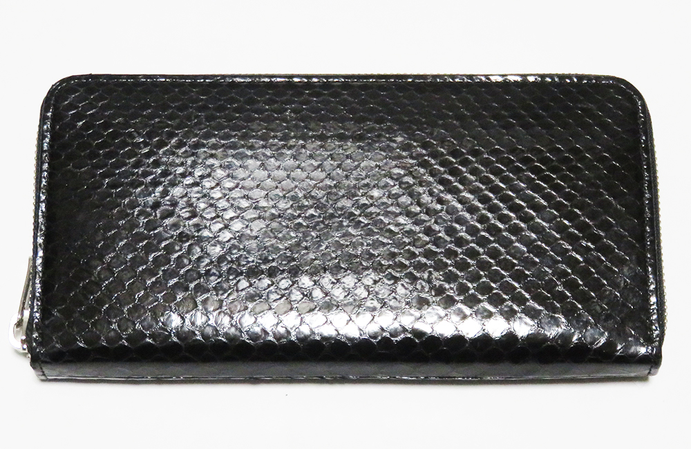 都内で purse zip long python 革財布 定価61,600円 展示劣化B品
