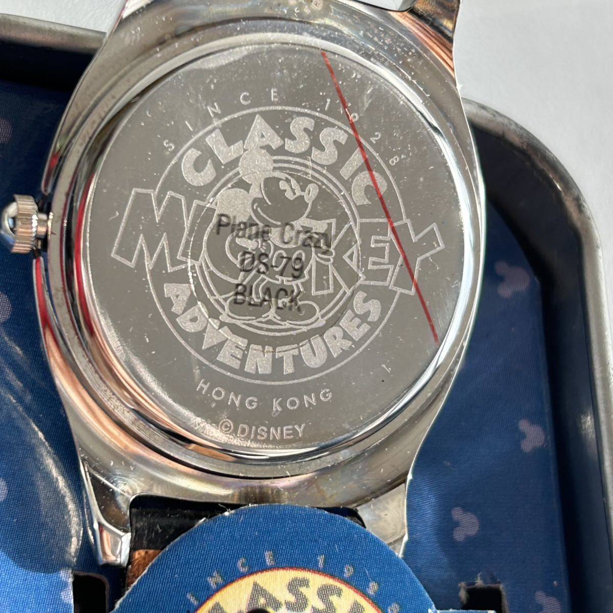 ミッキー マウス　プレーン　クレージー　ビンテージディズニー腕時計 革ベルト_画像4