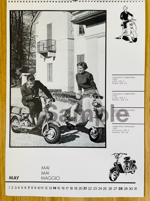 稀少！Lambretta / ランブレッタ 1989年 カレンダー/ スクーター / モッズ _画像6
