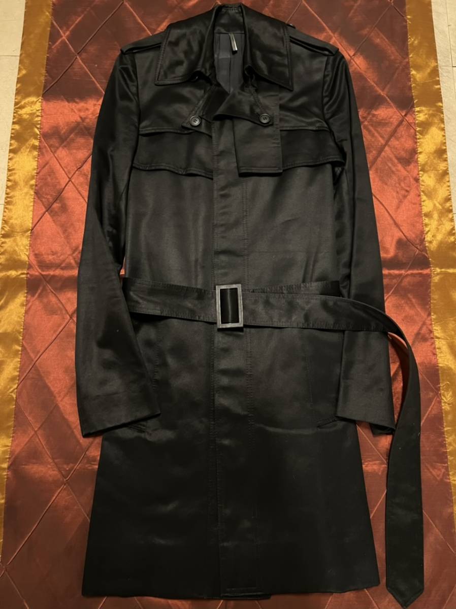 Dior homme ディオール 黒 サイズ オム 中古 トレンチコート 46 て
