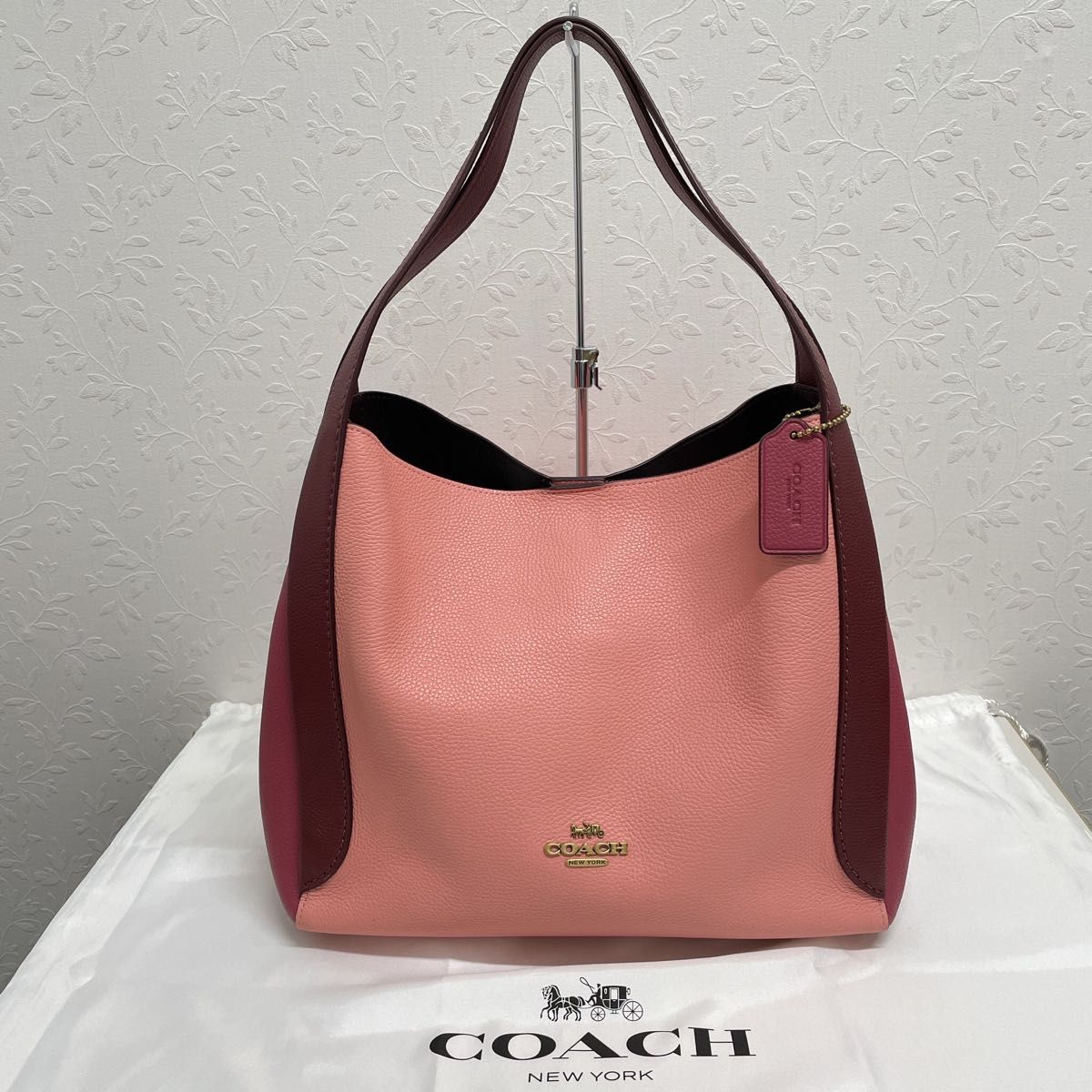 コーチ　COACH ハドリー ホーボー カラーブロック　ピンク　ボルドー　76088 トートバッグ　ハンドバッグ