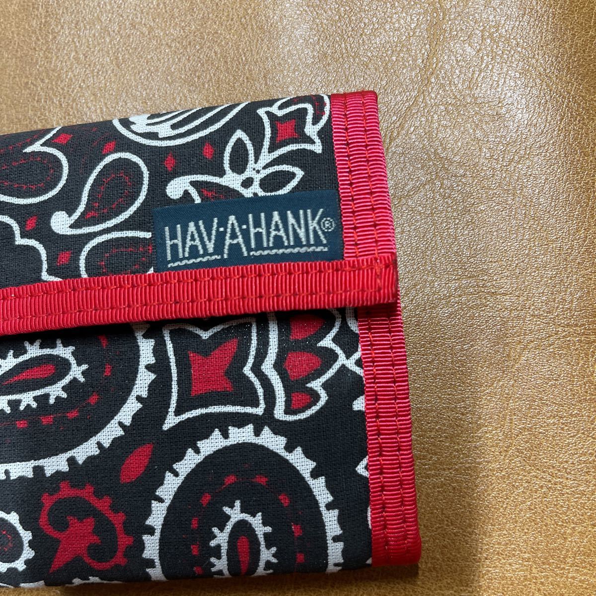 HAV-A-HANK ハバハンク バンダナ 財布 ペイズリー柄 ショートウォレット 赤 レッド 未使用 マジックテープ 二つ折り_画像3
