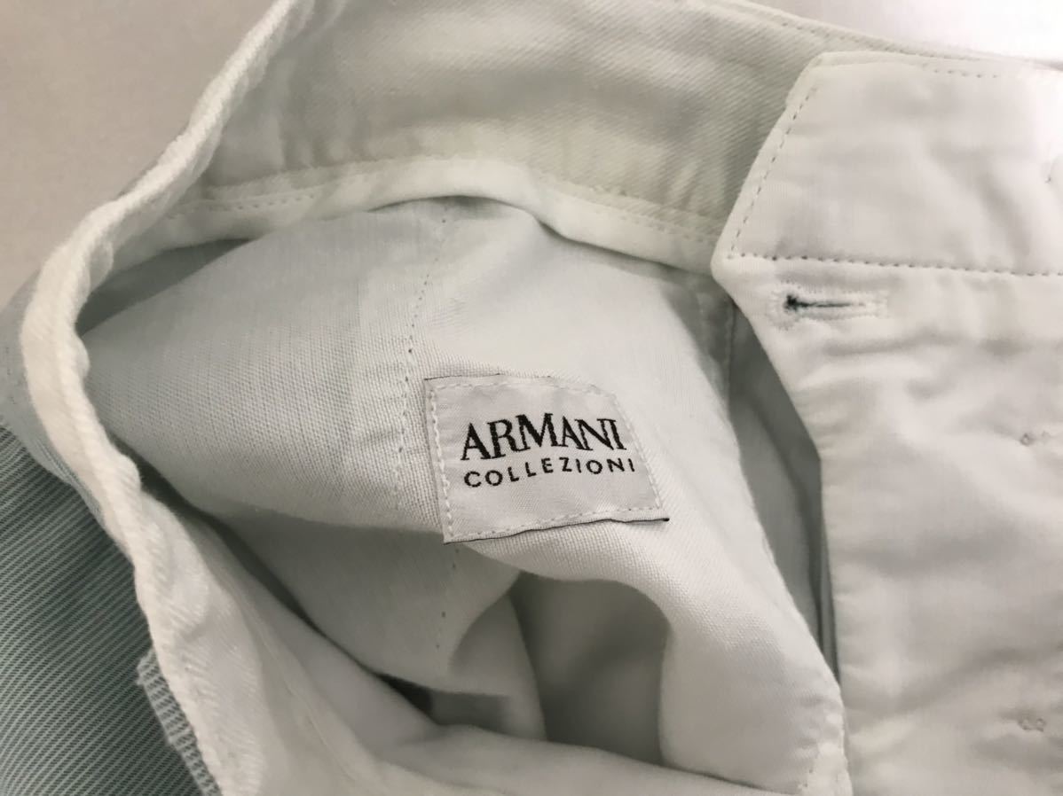  genuine article Armani koretsio-niARMANI cotton stripe pattern slacks chino pants American Casual men's business suit white gray 48 Italy made L