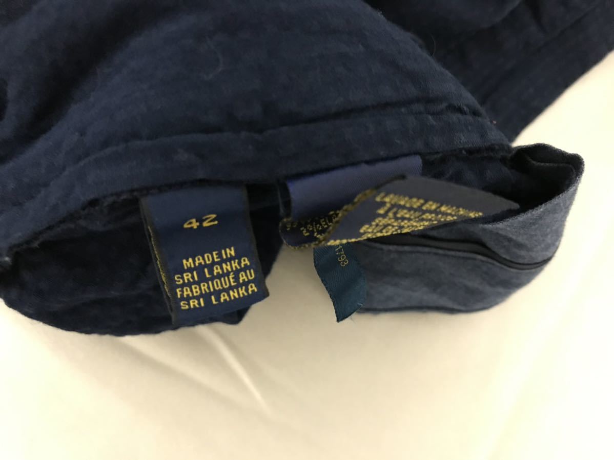 本物ポロラルフローレンPOLO RALPH LAURENコットンシアサッカーデカショートハーフパンツアメカジメンズミリタリーサーフショーツXL紺42_画像5