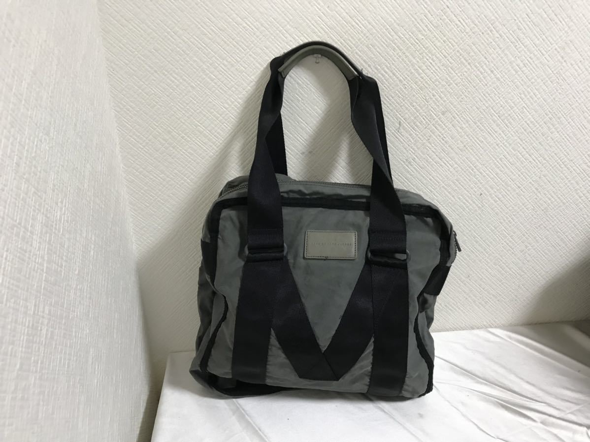 本物マークバイマークジェイコブスMARCBYMARCJACOBSキャンバスハンドビジネスバッグトートボストンバックレディースメンズ旅行グレー