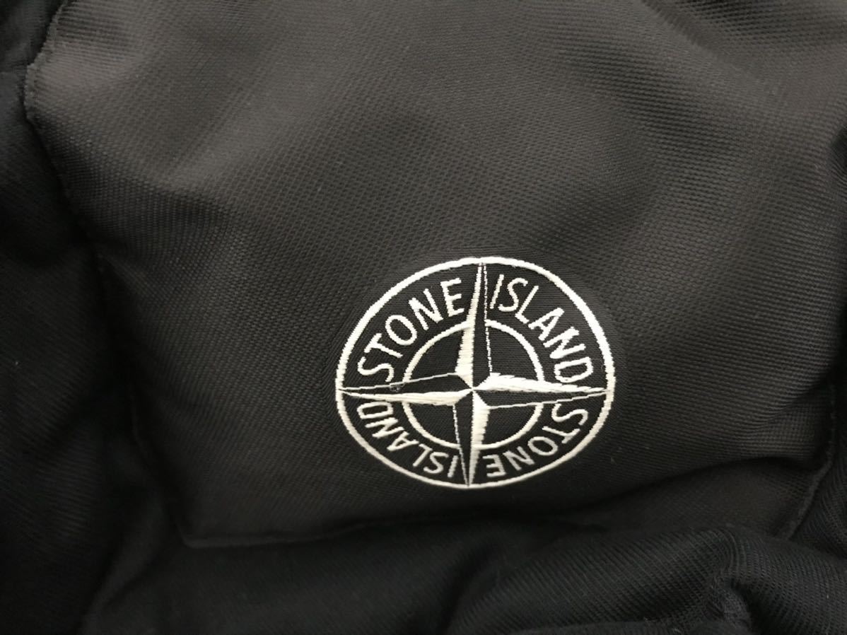 本物ストーンアイランドSTONEISLANDコットンナイロンN3Bデカダウンジャケットモッズコートメンズサーフビジネススーツ2XL黒ブラックXXL