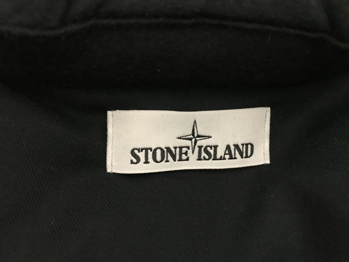 本物ストーンアイランドSTONEISLANDコットンナイロンN3Bデカダウンジャケットモッズコートメンズサーフビジネススーツ2XL黒ブラックXXL