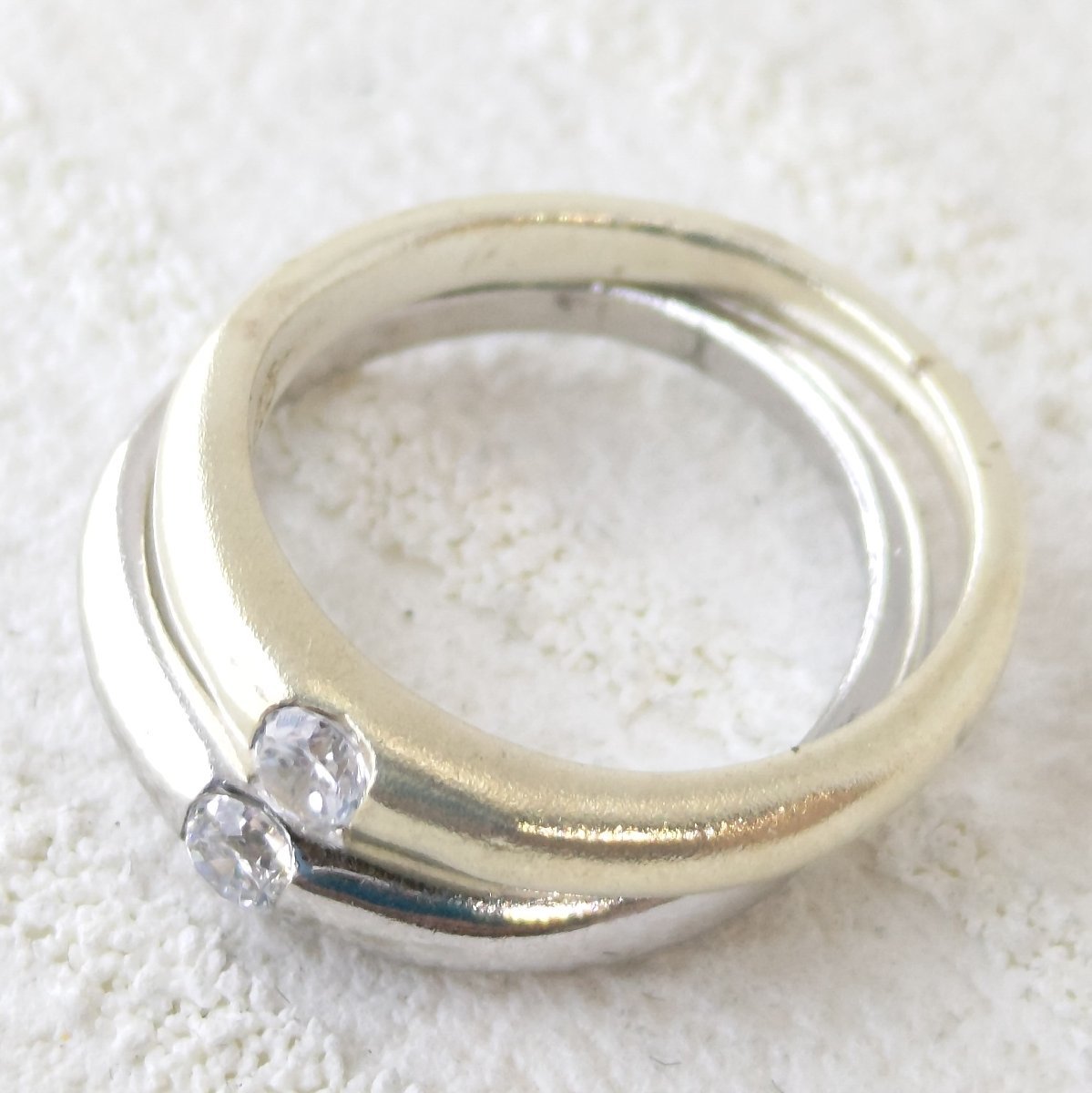  матовый & зеркальный 2 полосный кольцо циркон 9 номер только булавка кольцо для ключей тоже рекомендация кольцо / кольцо sv925 серебряный 925
