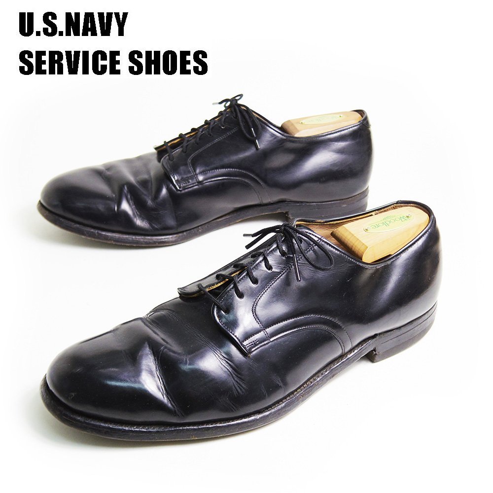 29.5. соответствует U.S.NAVY сервис обувь America военно-морской флот кожа обувь кожа обувь .. товар простой tu вне перо черный /U6590