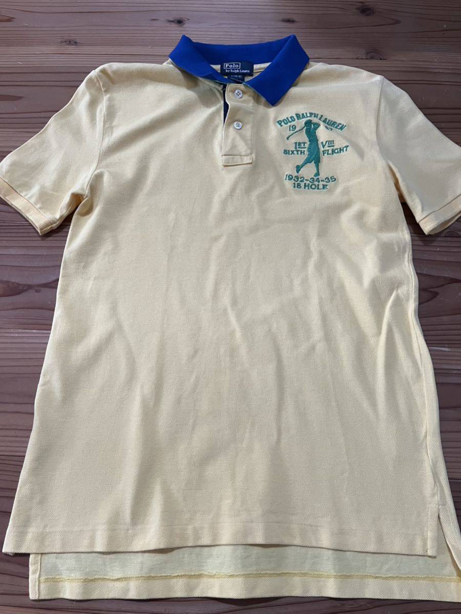 送料込み！RalphLauren 半袖ポロシャツ 黄色 イエロー Lサイズ 14-16 160サイズ ボーイズ GOLF POLO ラルフローレン 半袖シャツ_画像2