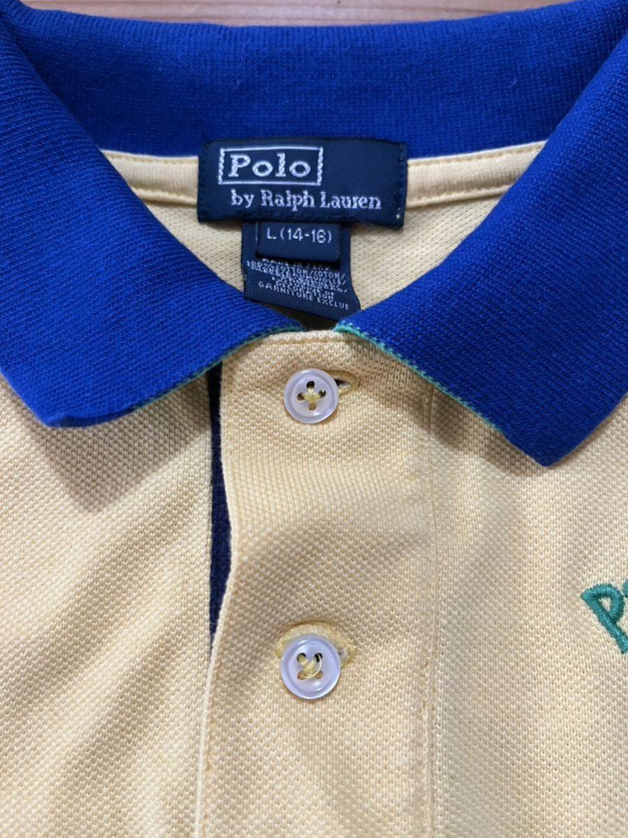 送料込み！RalphLauren 半袖ポロシャツ 黄色 イエロー Lサイズ 14-16 160サイズ ボーイズ GOLF POLO ラルフローレン 半袖シャツ_画像4