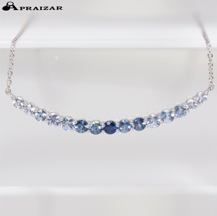 STAR JEWELRY Star Jewelry K18WG сапфир градация линия колье с футляром [50469]