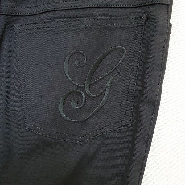 #anc グッチ GUCCI スカート 40 黒 ロゴ刺繍 タイトスカート レディース [779052]_画像4