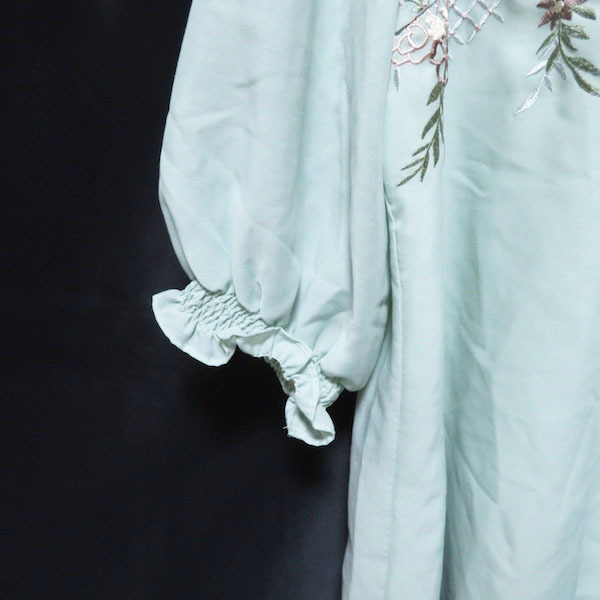 #anc ローズティアラ Rose Tiara チュニック 46 黄緑 アイボリー 大きいサイズ 八分袖 刺繍 レース レディース [783148]_画像5
