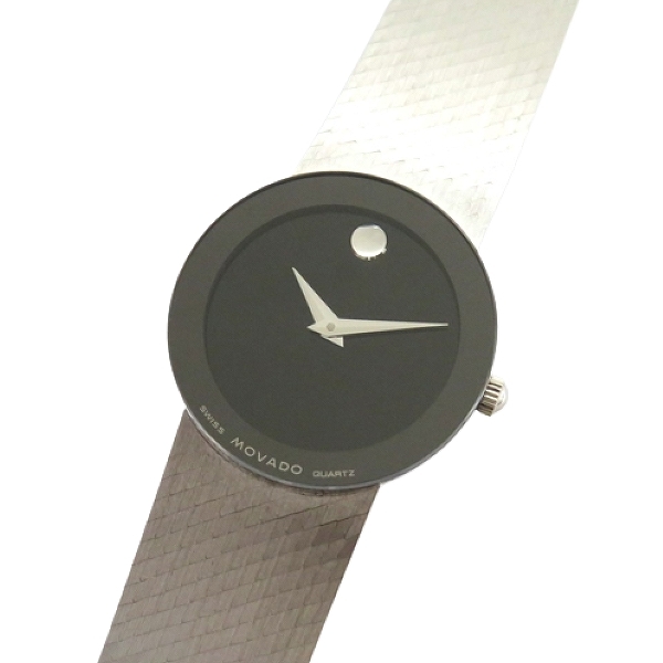 #anzj モバード MOVADO 腕時計 ショージアム 18K 750WG 無垢 クォーツ ラウンド 30-25-825B2 レディース [785412]_画像1