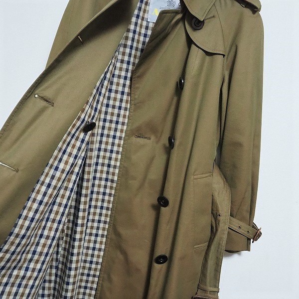 #anc アクアスキュータム Aquascutum コート カーキ トレンチコート ベルト付き レディース [784377]_画像4