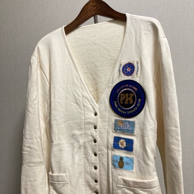 #apc Pink House PINKHOUSE cardigan eggshell white badge Logo embroidery lady's [779739]