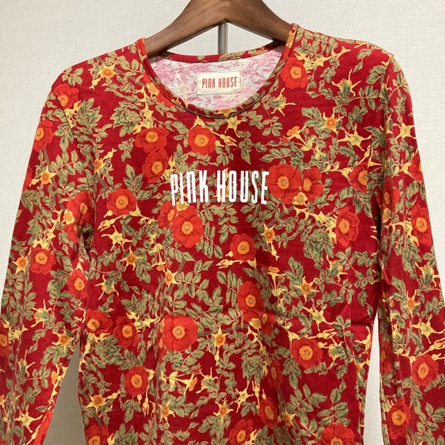 #apc ピンクハウス PINKHOUSE セットアップ ツーピース 赤 ロゴ 花柄 ロング丈 レディース [779726]_画像3