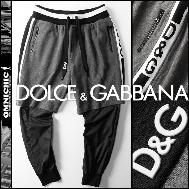 □新品136,400円【DOLCE&GABBANA】サイドロゴ伊製レイヤード2WAY