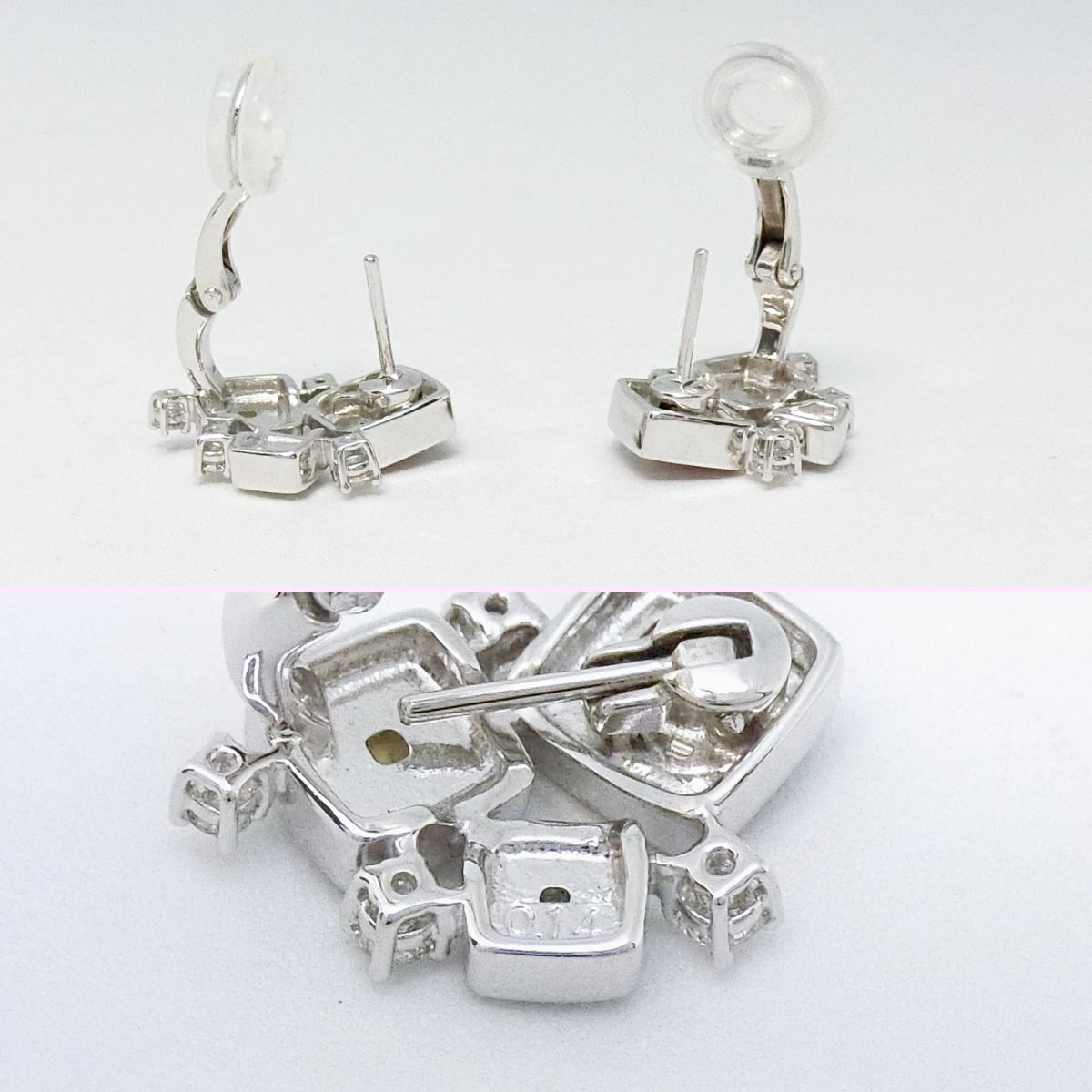 [ free shipping ]tasaki pearl TASAKI K18WG shell diamond 0.28ctiya ring earrings 2WAY* new goods finishing settled beautiful goods *