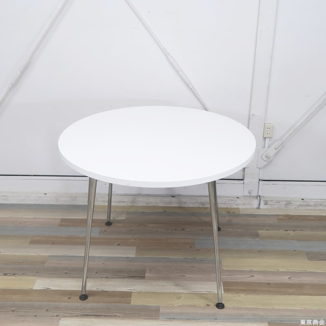 コクヨ イートインシリーズ 丸いテーブル リフレッシュテーブル ４本脚 ホワイト