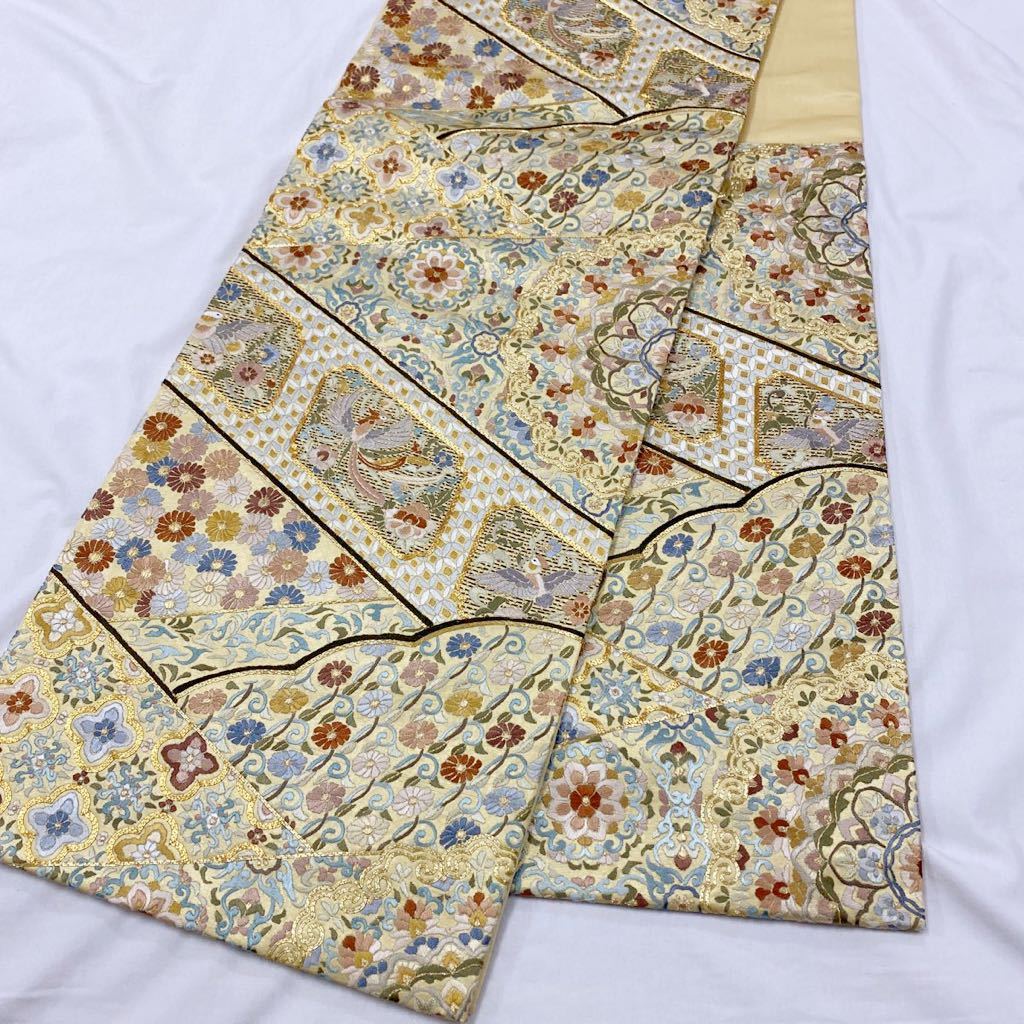 SALE限定SALE ヤフオク! - 着物月花 総刺繍 金通し 艶やかな花の袋帯