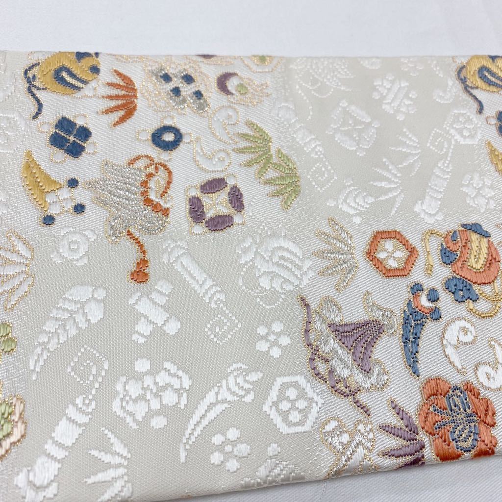 シルバーピーチ 訪問着 刺繍 花丸宝尽くし 松竹梅 暈し染め 金彩