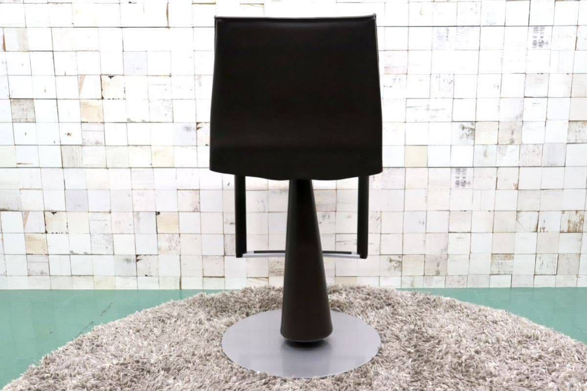 GMFS198A○Frag / フラッグ EVIA GP height-adjustable stool エビアハイアジャスタブルスツール 本革 イタリア モダン 廃番 定価約17.2万 _画像6