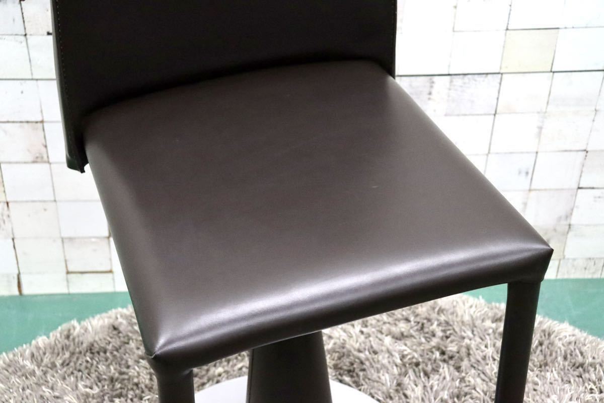 GMFS198A○Frag / フラッグ EVIA GP height-adjustable stool エビアハイアジャスタブルスツール 本革 イタリア モダン 廃番 定価約17.2万 _画像4