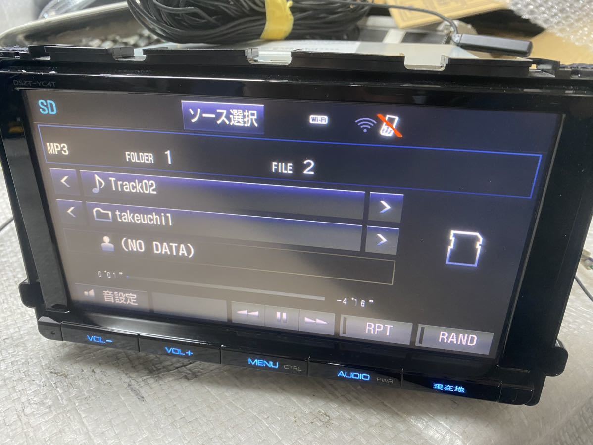 トヨタ純正SDナビ DSZT-YC4T データ2016年 地デジ Bluetooth 動作確認済み 本体のみアンテナ欠の画像5