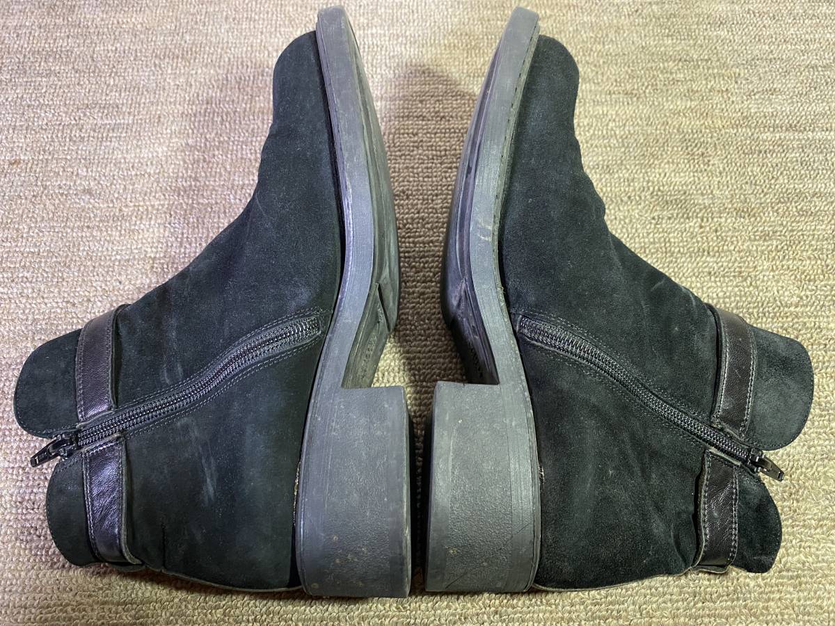  Gianni Versace suede side Zip Chelsea boots black 