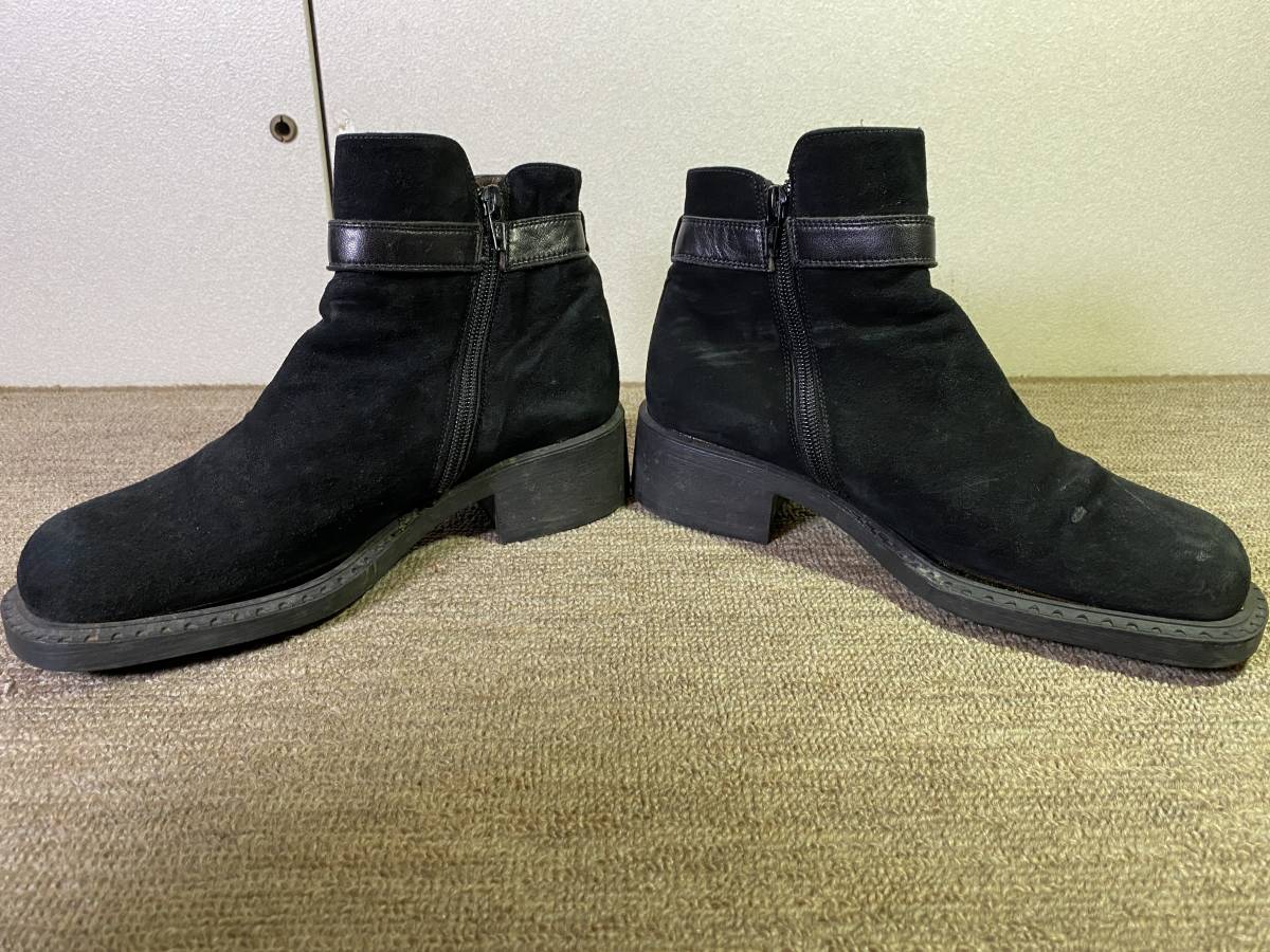  Gianni Versace suede side Zip Chelsea boots black 