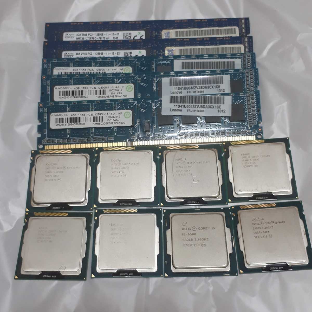 PCパーツ CPU8枚/メモリ5枚セット