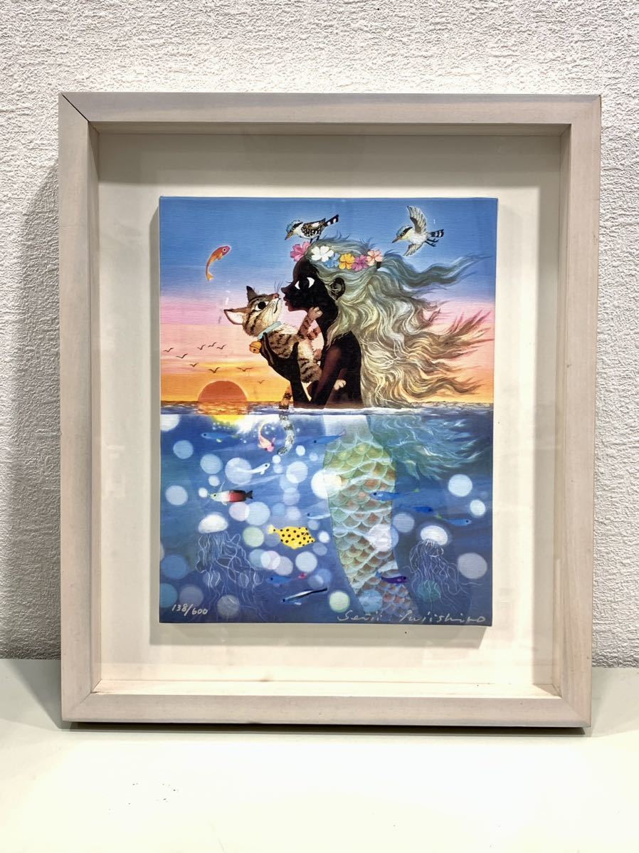 美品】藤城清治「夕日の中の愛の奇蹟」キャンバスジクレー 直筆 美品】藤城清治「夕日の中の愛の奇蹟」キャンバスジクレー 直筆