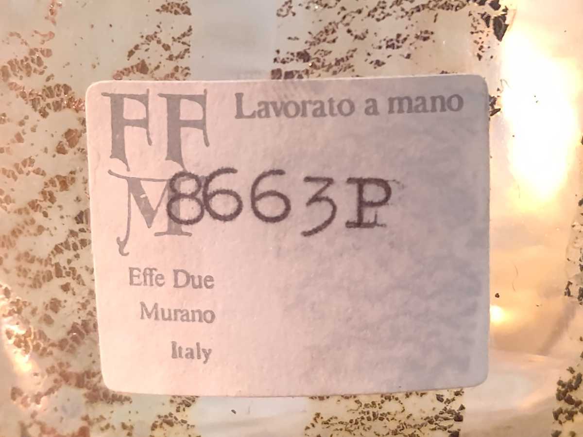 イタリア製 ヴェネチアンガラス Effe Due Murano Lavorato a mano ムラーノガラス フラワーベース 花瓶 ヴィンテージ レトロ 送料無料 即決_画像3