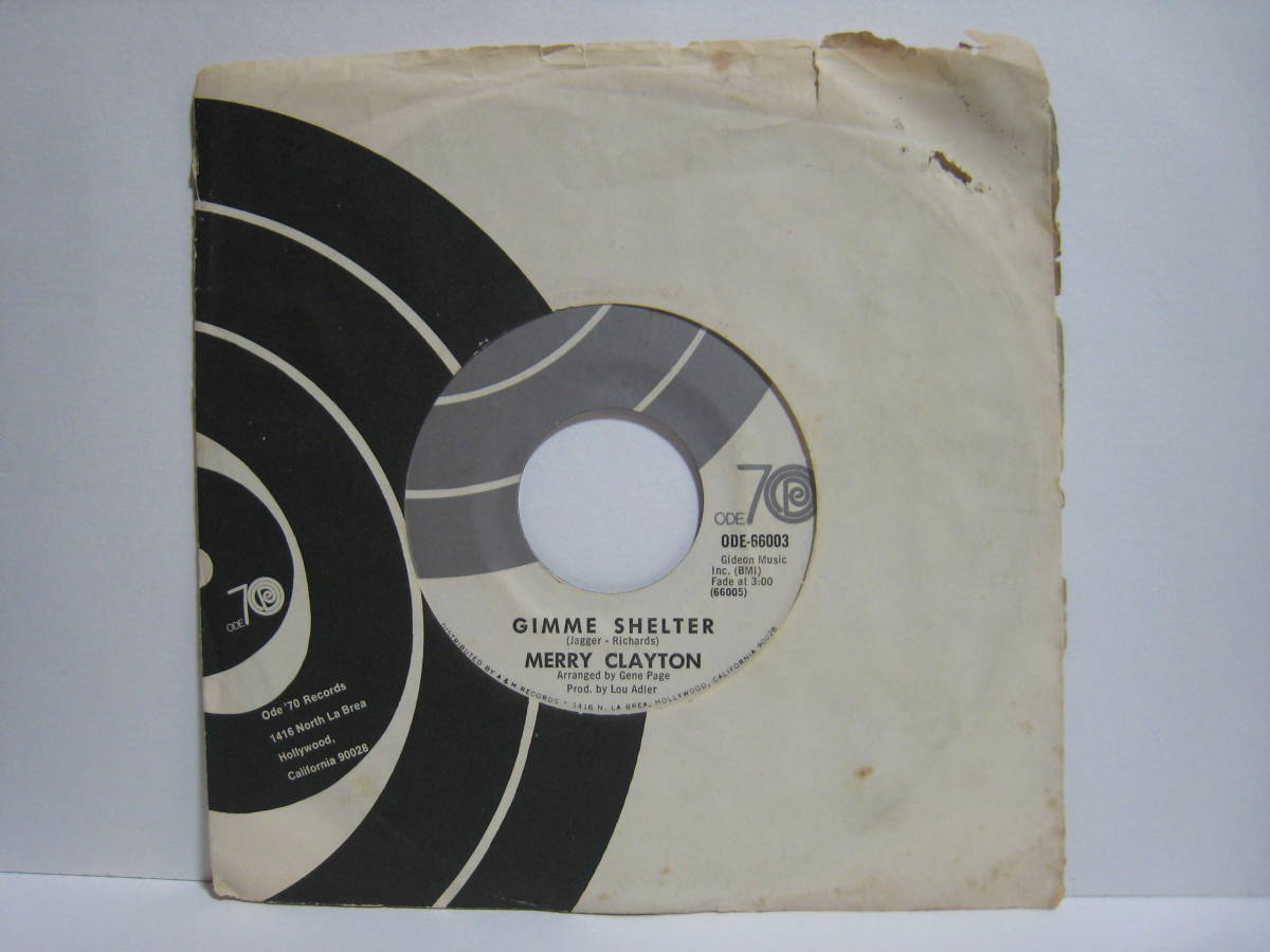 大人の上質 【7”】 MERRY CLAYTON / GIMME SHELTER US盤 MONO メリー